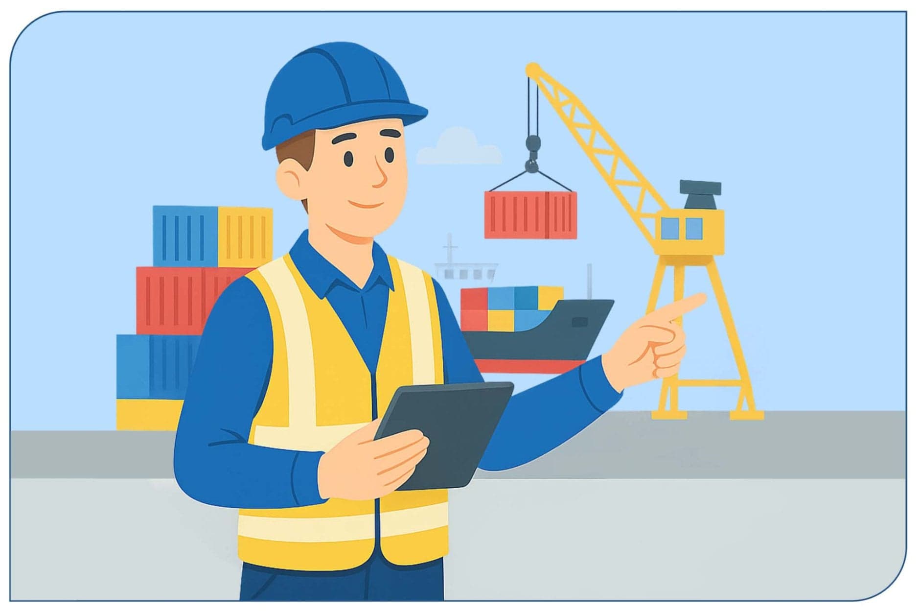 Illustratie van havencoordinator in de logistiek