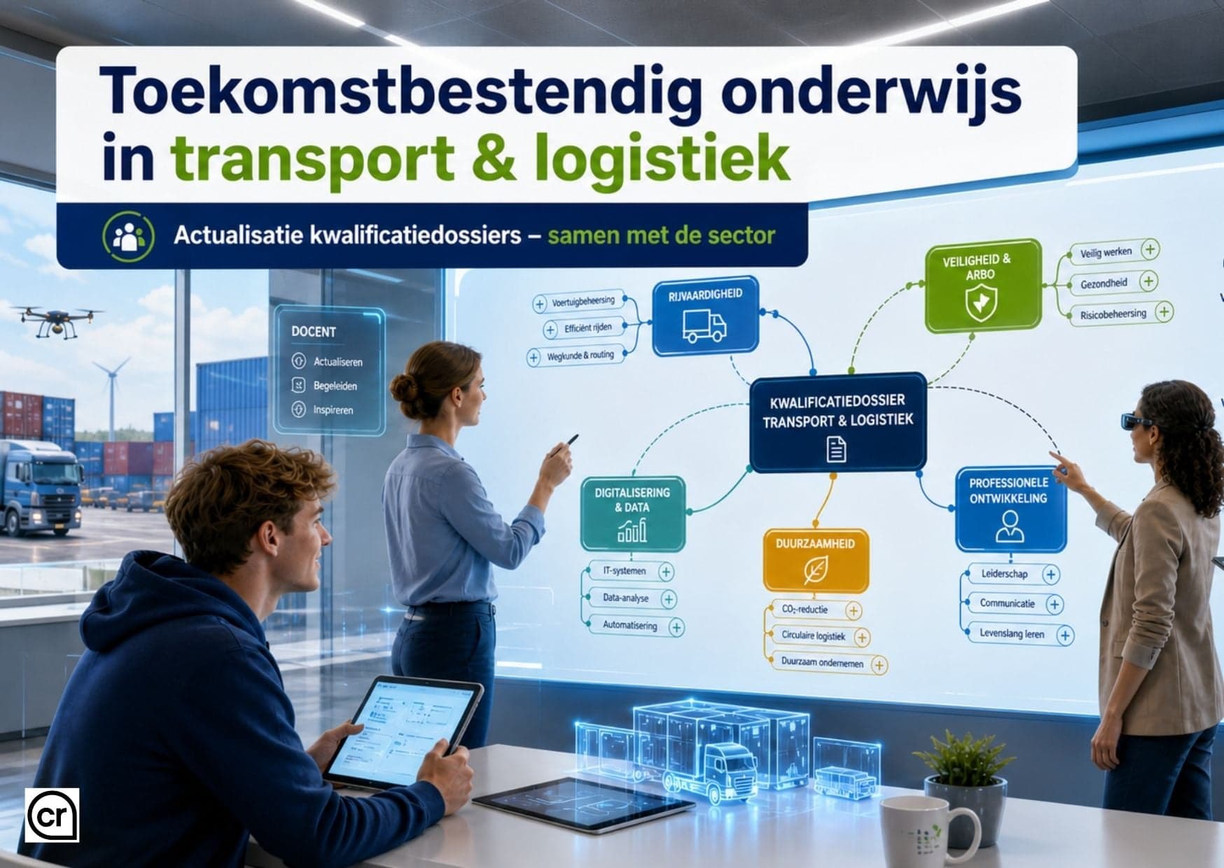 AI-afbeelding over toekomstbestendig onderwijs in transport & logistiek