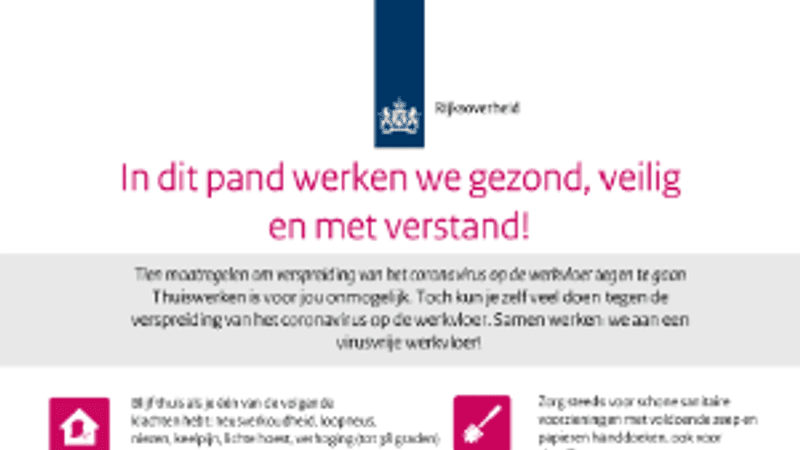 Poster Rijksoverheid transport en logistiek corona