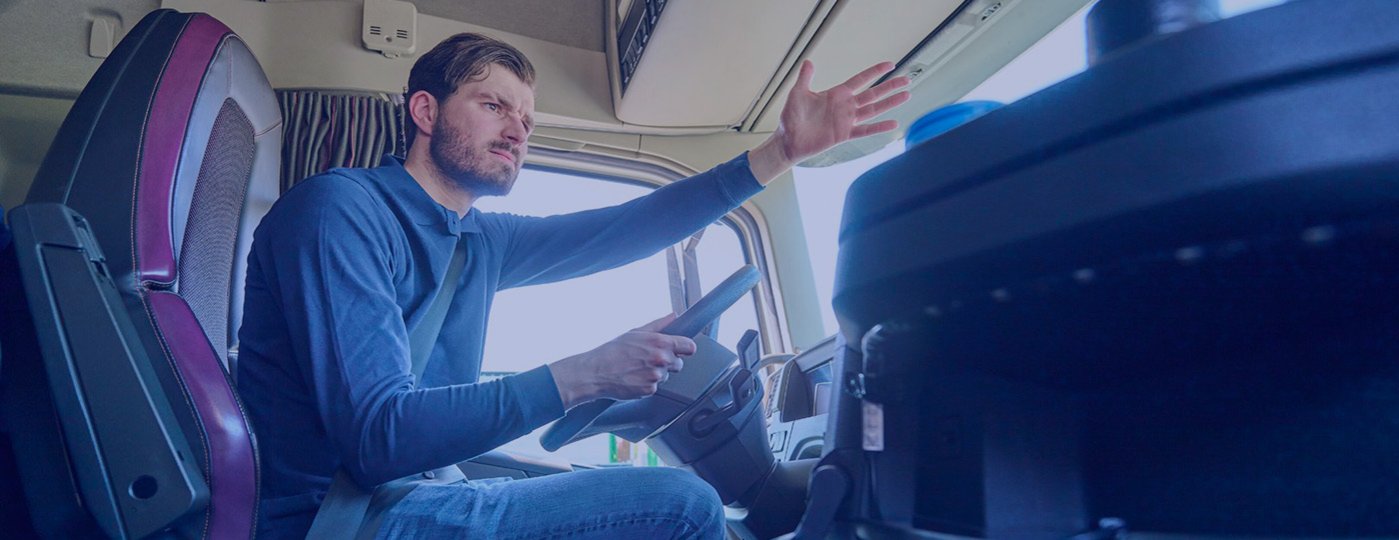 Vrachtwagenchauffeur met stress