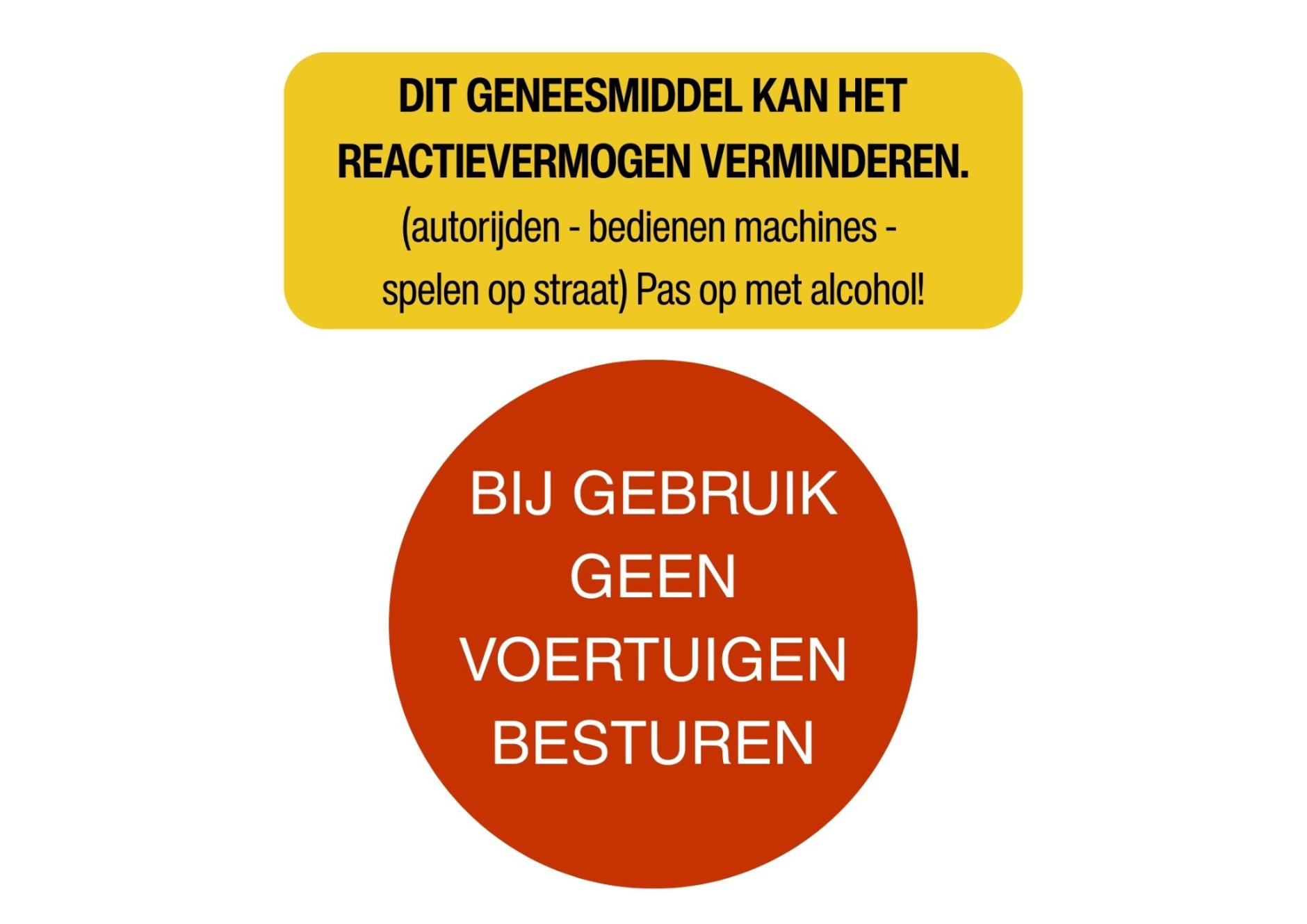 Stickers op medicijnen die rijvaardigheid beïnvloeden