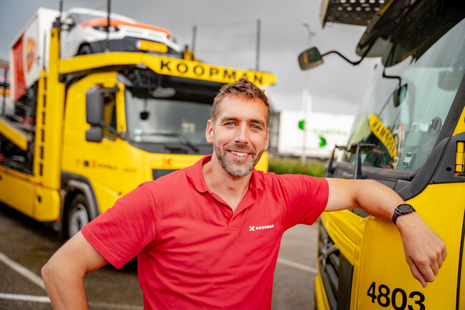 Vrachtwagenchauffeur Peter van Houte in de autotransport