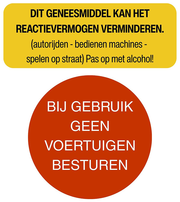 Stickers op medicijnen die reactievermogen beïnvloeden